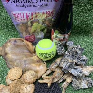 Natural Dog Treat Selection box with dog beer!