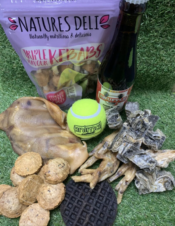 Natural Dog Treat Selection box with dog beer!